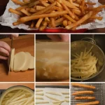 Homemade crispy French fries on a plate, golden and perfectly cooked.