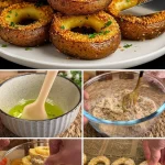 Creamy mushroom sauce served with crispy potato snacks