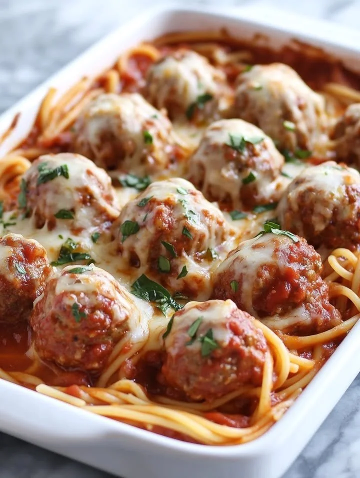 Gehaktballen met tomatensaus in een diep bord