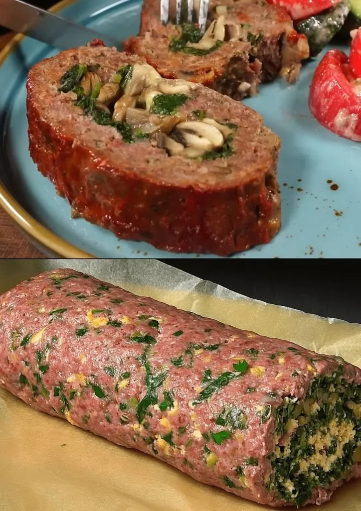 Heerlijk en sappig gehaktbrood klaar om geserveerd te worden.