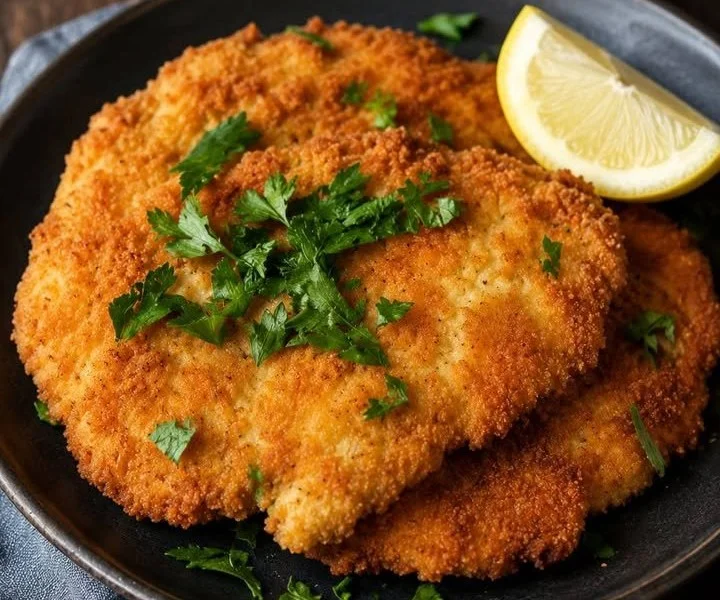 Klassieke Wiener Schnitzel van kalfsvlees met krokante korst