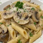 Romige champignon penne recept voor snelle maaltijd met champignons en penne pasta