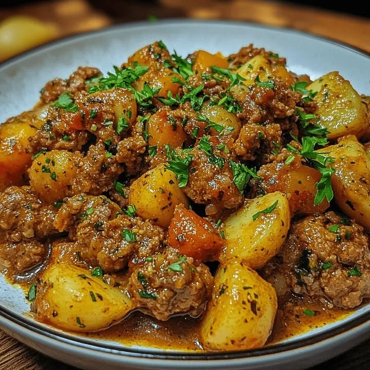 Grootmoeders Gehakt-Groenteschotel met aardappelen voor een heerlijke maaltijd