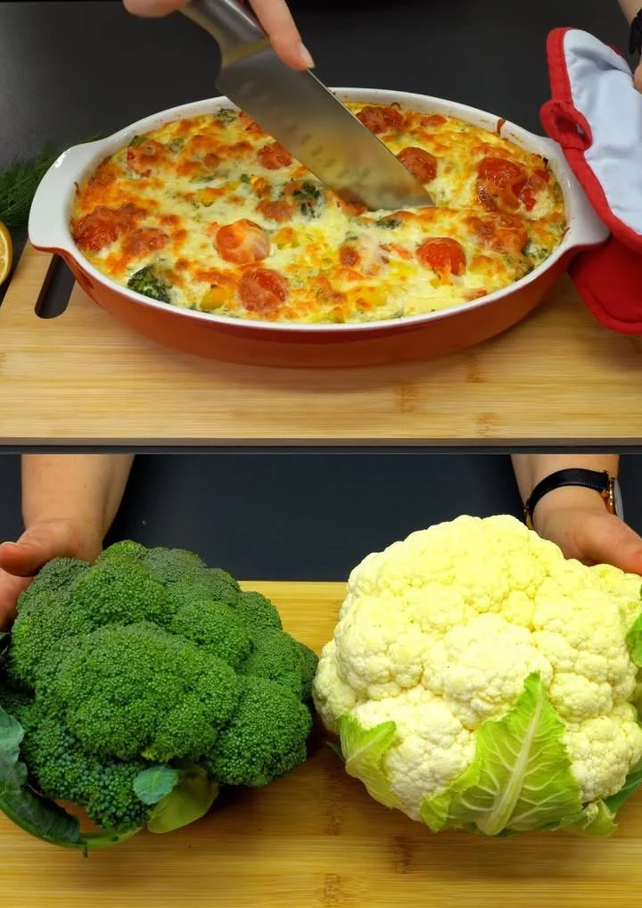 Gekruide broccoli en bloemkool gerecht