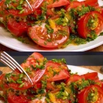 Een kleurrijke magische salade met verse groenten en kruiden.