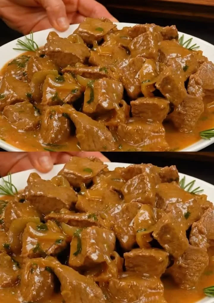 Een bord zacht vlees dat op de tong smelt, perfect bereid voor een lekkere maaltijd.