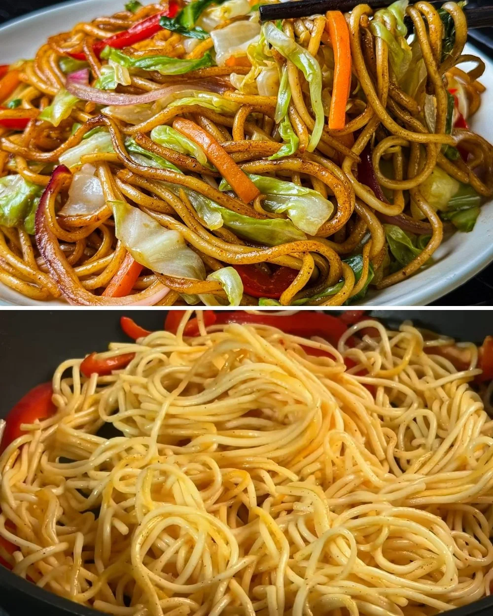 Afhaalstijl Veggie Chow Mein met verse groenten en noedels