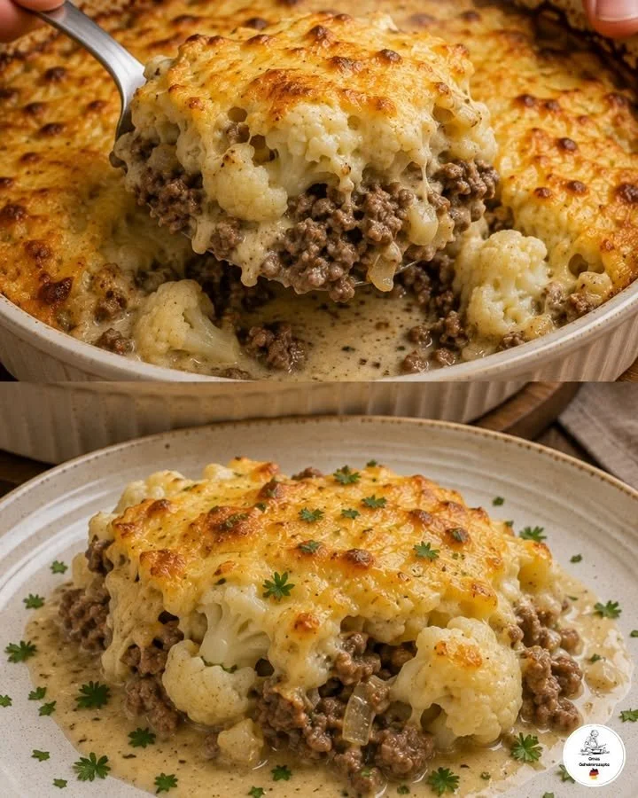 Bloemkool ovenschotel met rundergehakt, een smakelijk en gezond recept.