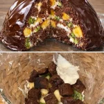 Eenvoudig havervlokken en kwarkgebak recept met ingrediënten en afwerking.