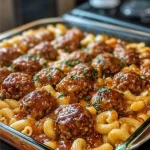 Heerlijke pasta met gehaktballen op een bord geserveerd