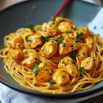 Kip Curry Spaghetti in een kom, heerlijk en snel recept