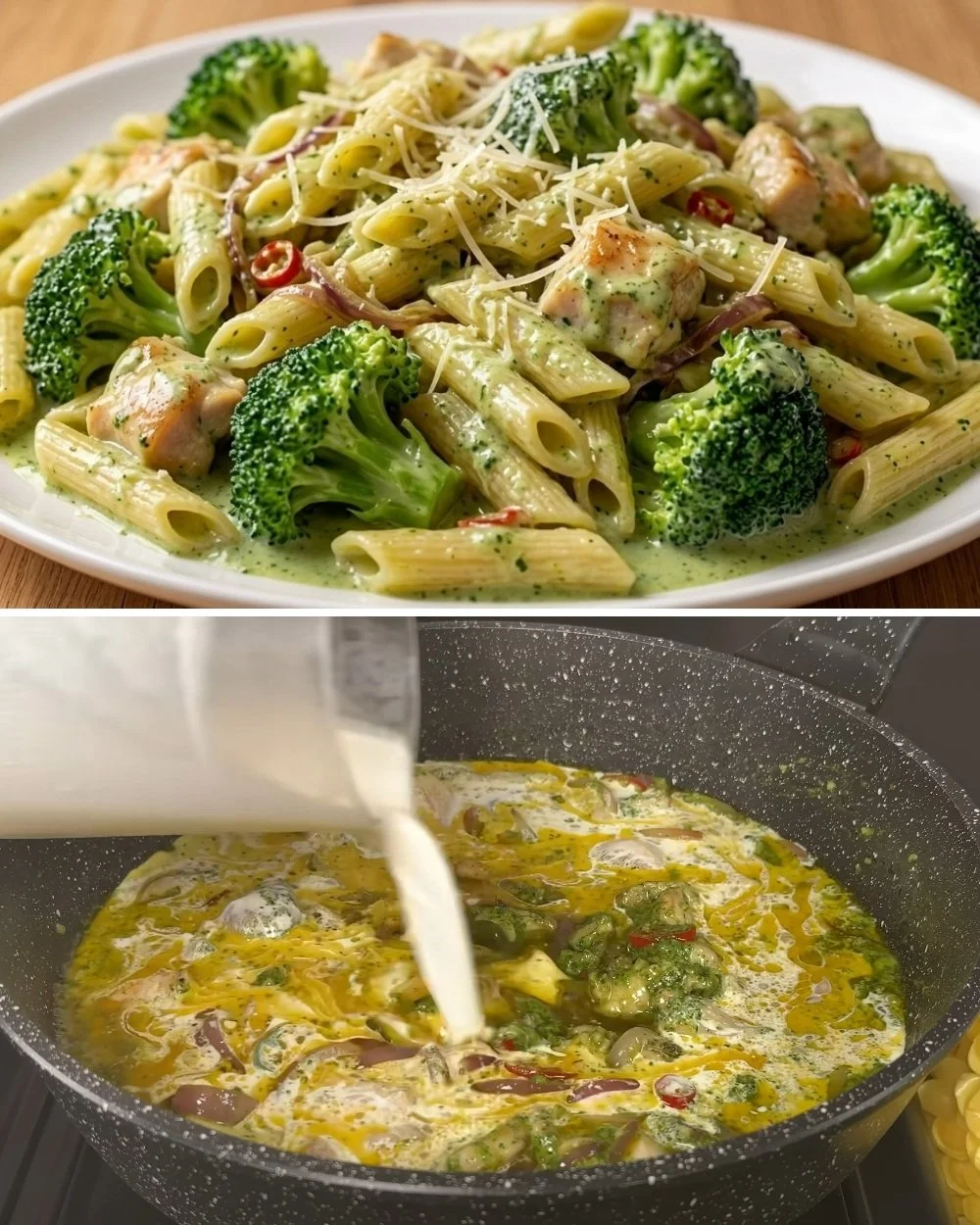 Kip met broccoli in romige saus - een smakelijk recept voor een gezonde maaltijd.