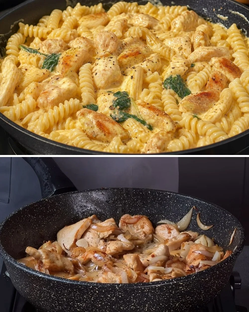 Heerlijke Kip Pasta gerecht met verse ingrediënten op een bord