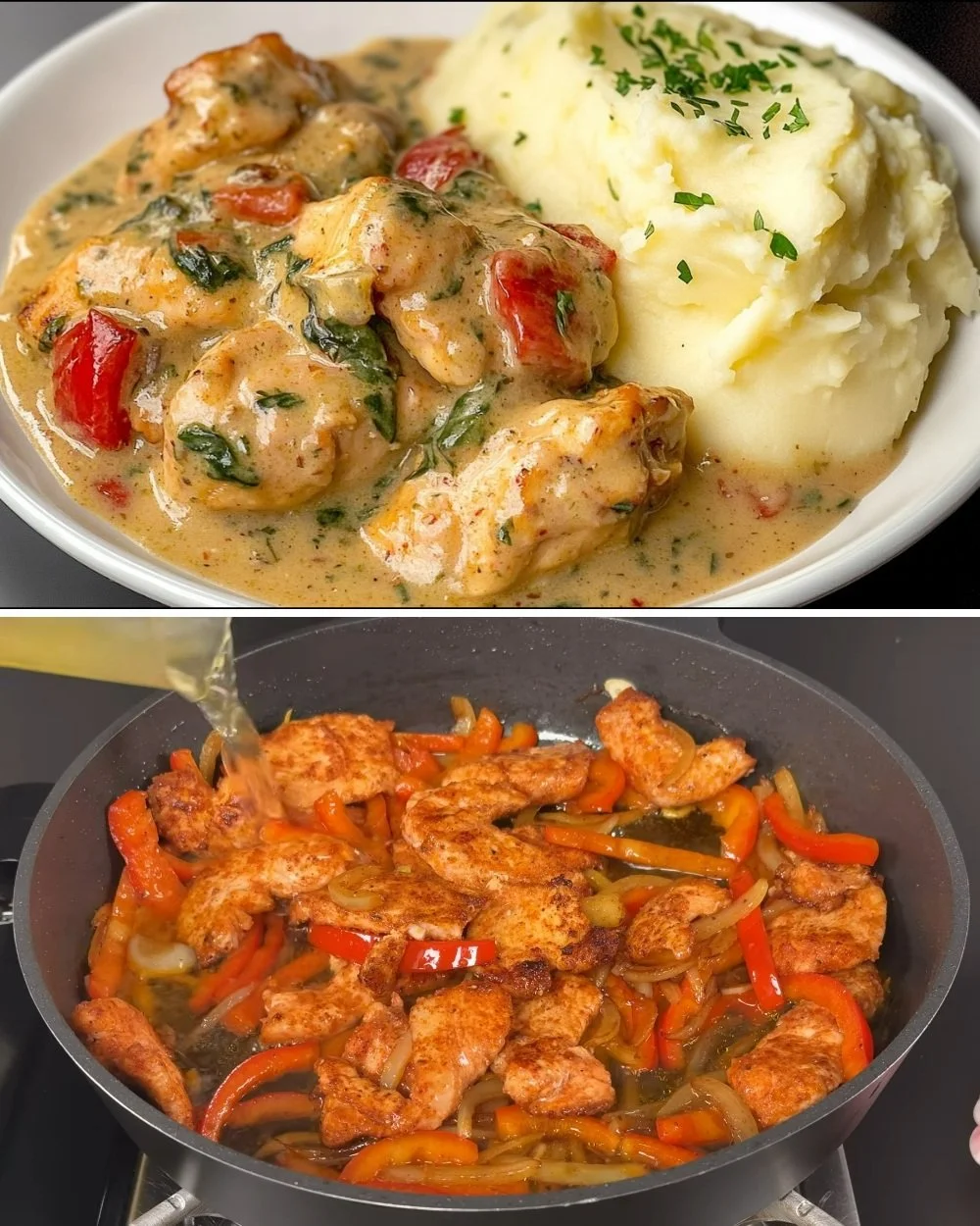 Heerlijke kipmaaltijd voor het diner, makkelijk en smakelijk recept