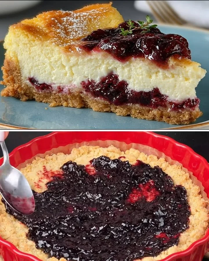 Romige Túró's Pite met boggyós jam, een heerlijk dessert.