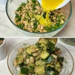 Mediterrane courgette salade met verse ingrediënten en kruiden