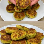 Polpette met aardappels, courgettes en wortels op een bord