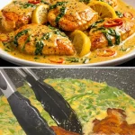 Romige citroenkip met frisse citrus saus op een bord