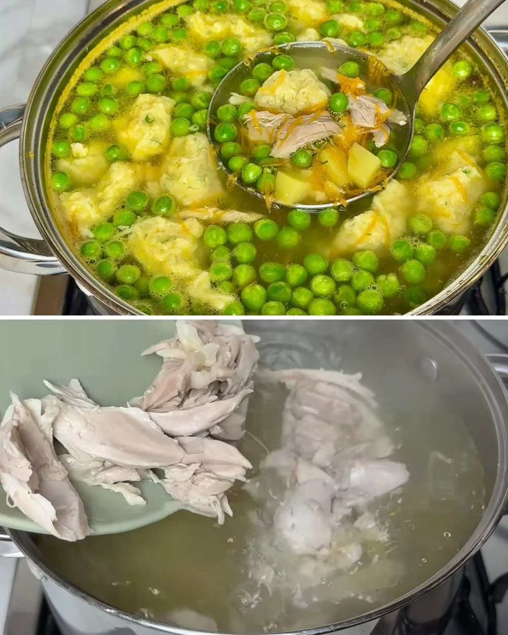 Romige kaasballetjes in een smakelijke soep, een heerlijke maaltijd.
