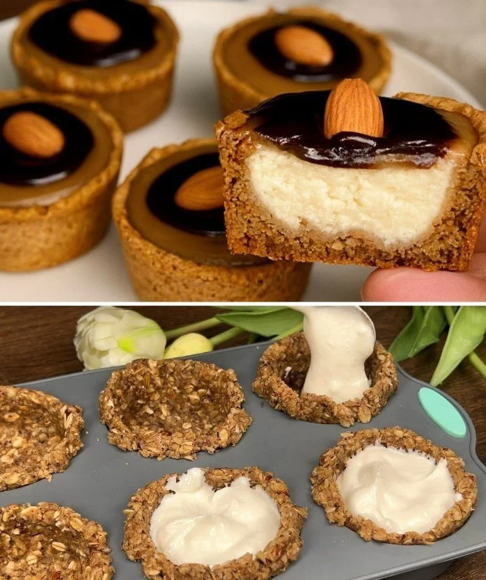 Romige koffie havermoutkoek recept met ingrediënten en bereidingswijze.