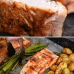 Romige zalm met asperges op een mooi opgemaakt bord