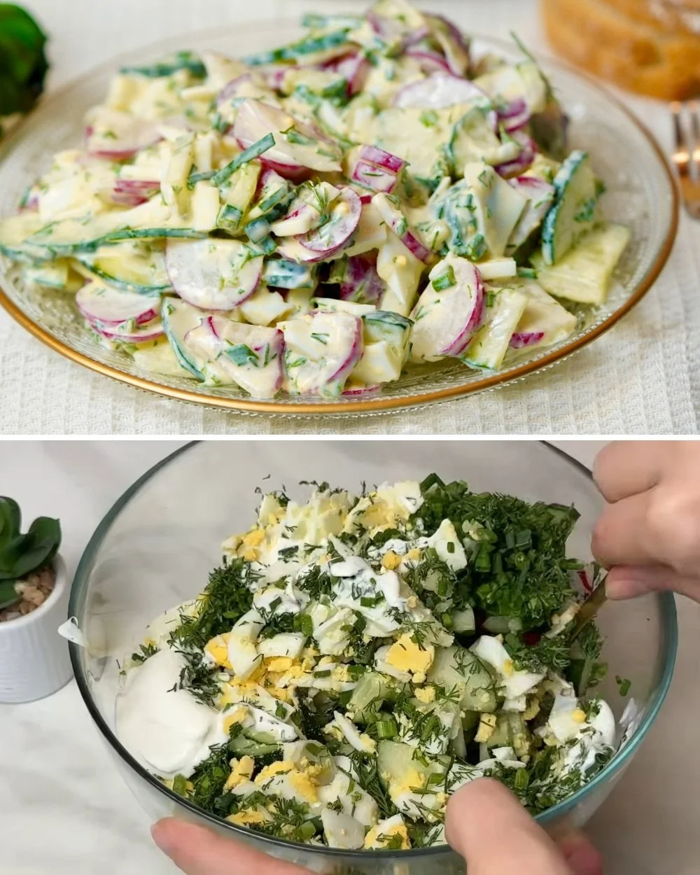 Een kleurrijke salade met verse ingrediënten en een smaakvolle dressing.