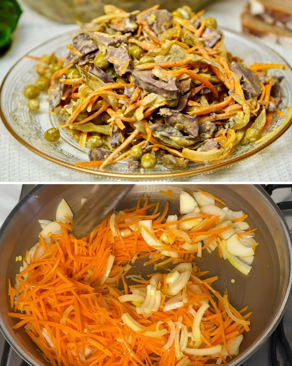 Salade met kip en lever recept, gezond en eenvoudig te bereiden