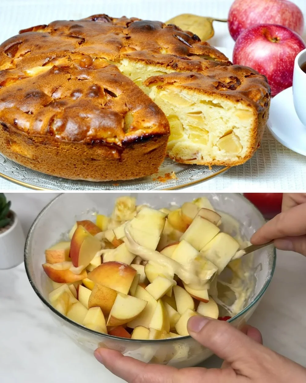 Smelt-in-je-mond appeltaart met sappige appels en gouden korst
