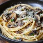 Spaghetti met champignons en Parmezaan, een smakelijk Italiaans gerecht