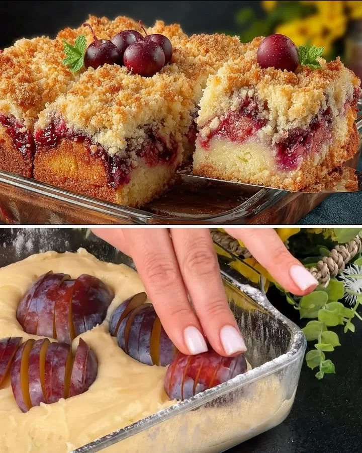 Zachte pruimentaart met limoenzeste uit het recept