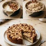 Appelkruimelcake met kaneel, eenvoudig recept voor een lekkernij.